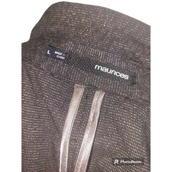 Maurices  Blazer runshed 3/4th Sleeve ruffle on back size large - Picture 4 of 5